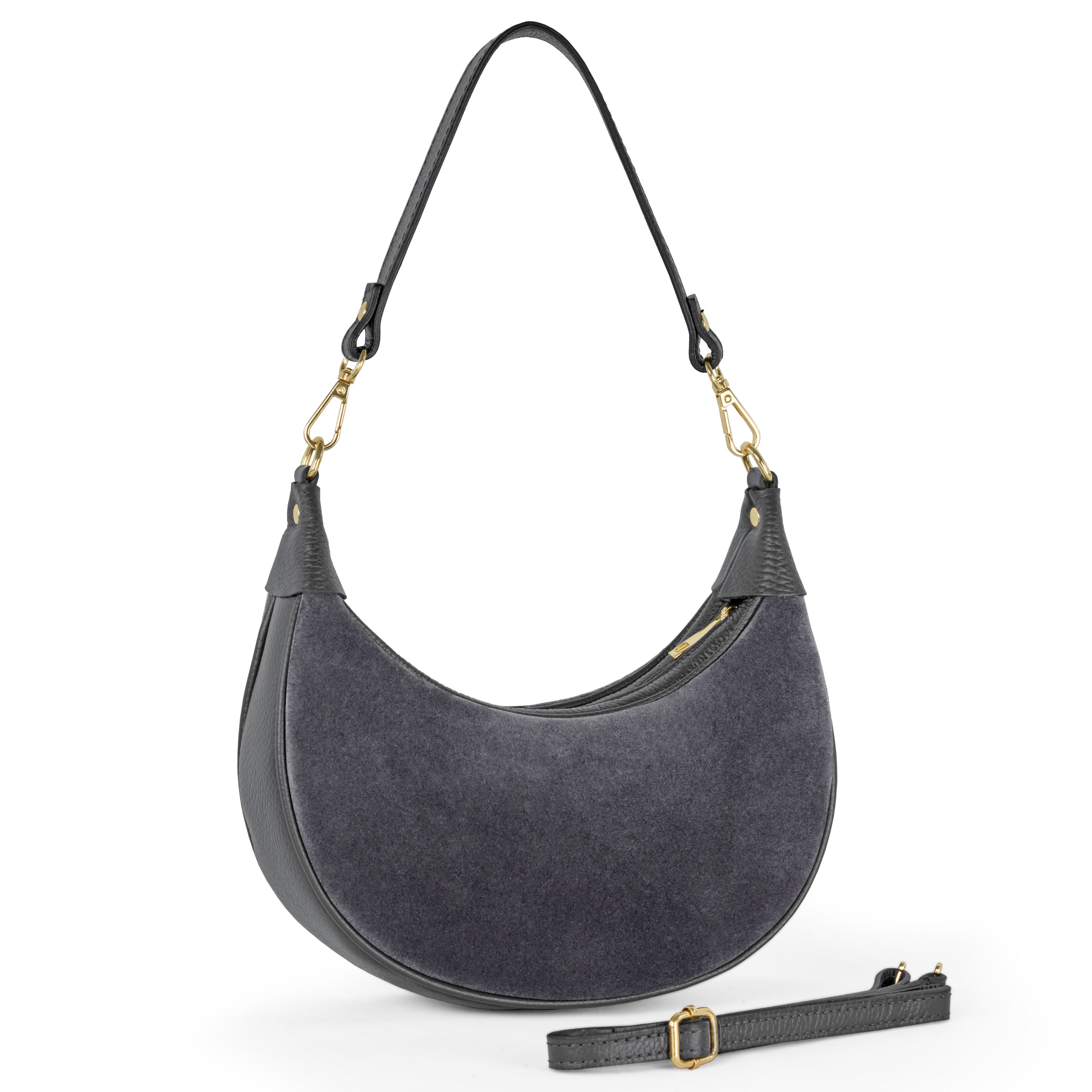 Arezzo Italian Suede & Leather Shoulder Bag