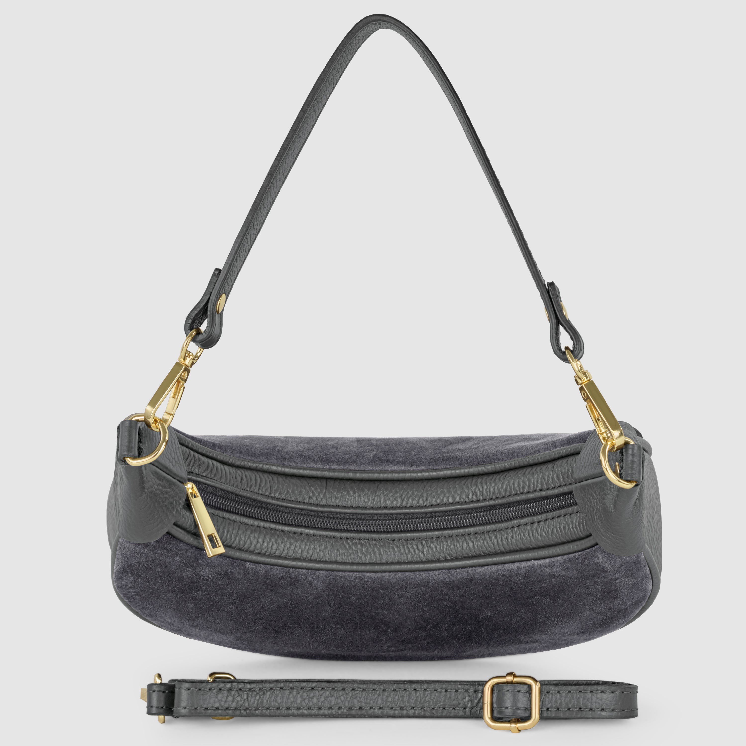 Arezzo Italian Suede & Leather Shoulder Bag