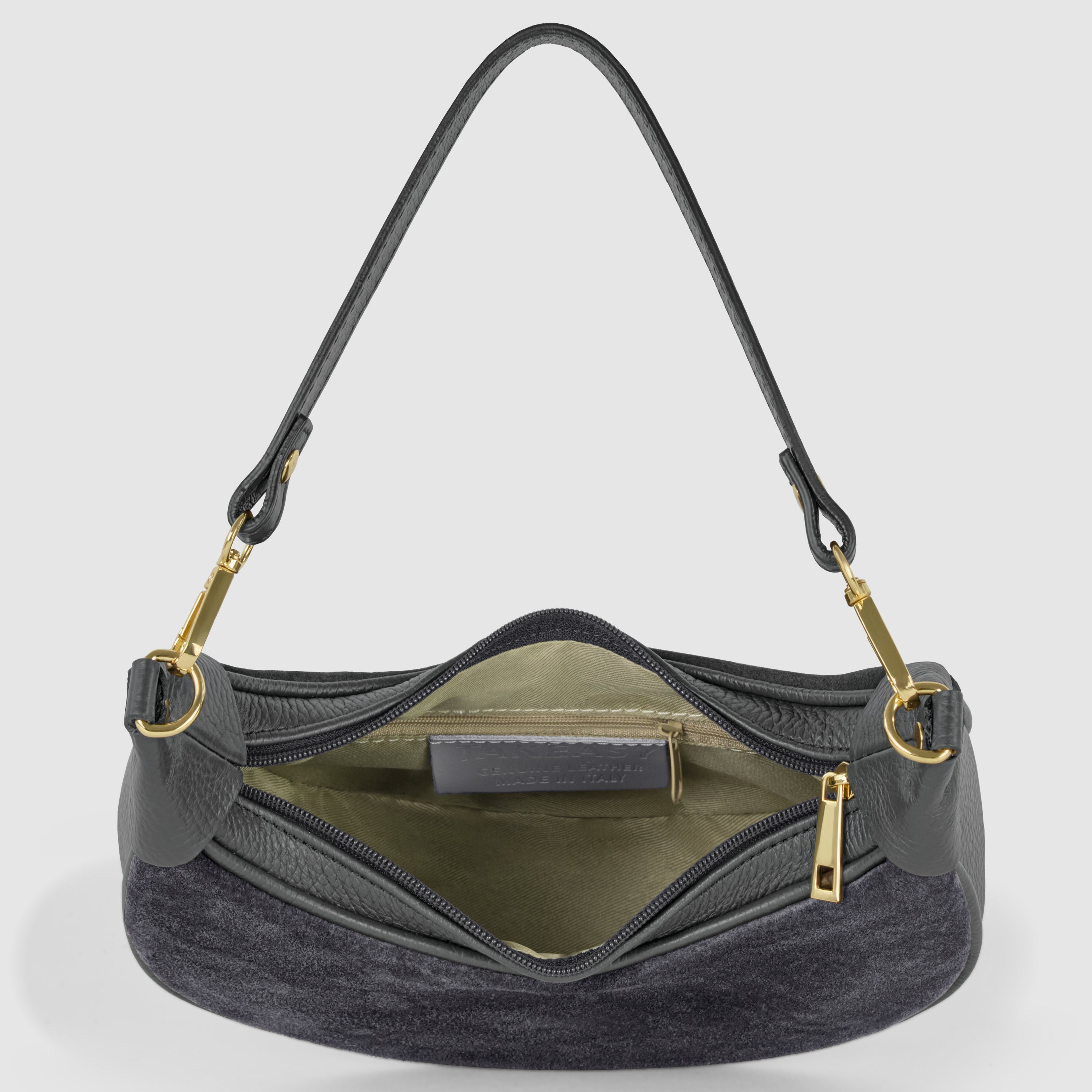 Arezzo Italian Suede & Leather Shoulder Bag