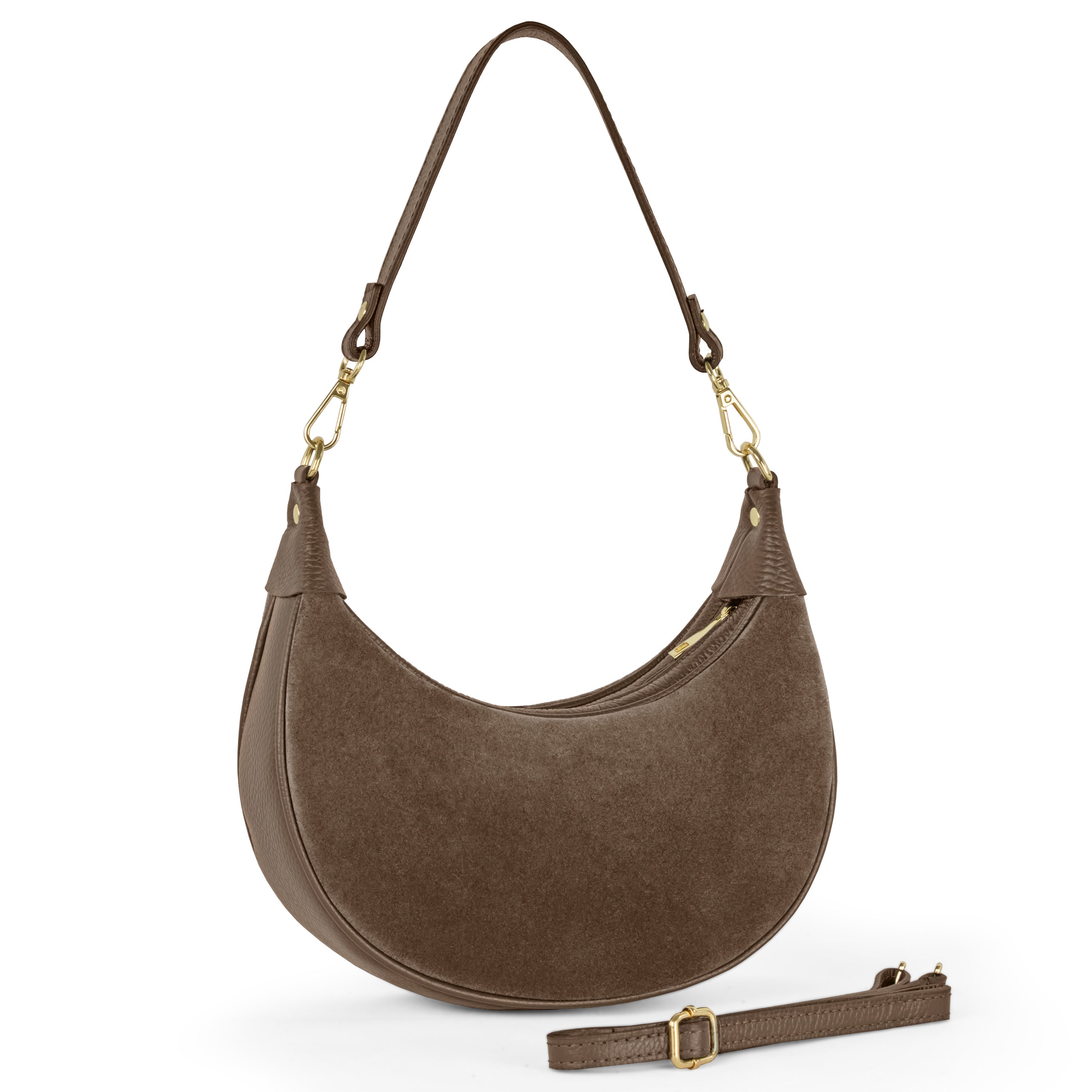 Arezzo Italian Suede & Leather Shoulder Bag