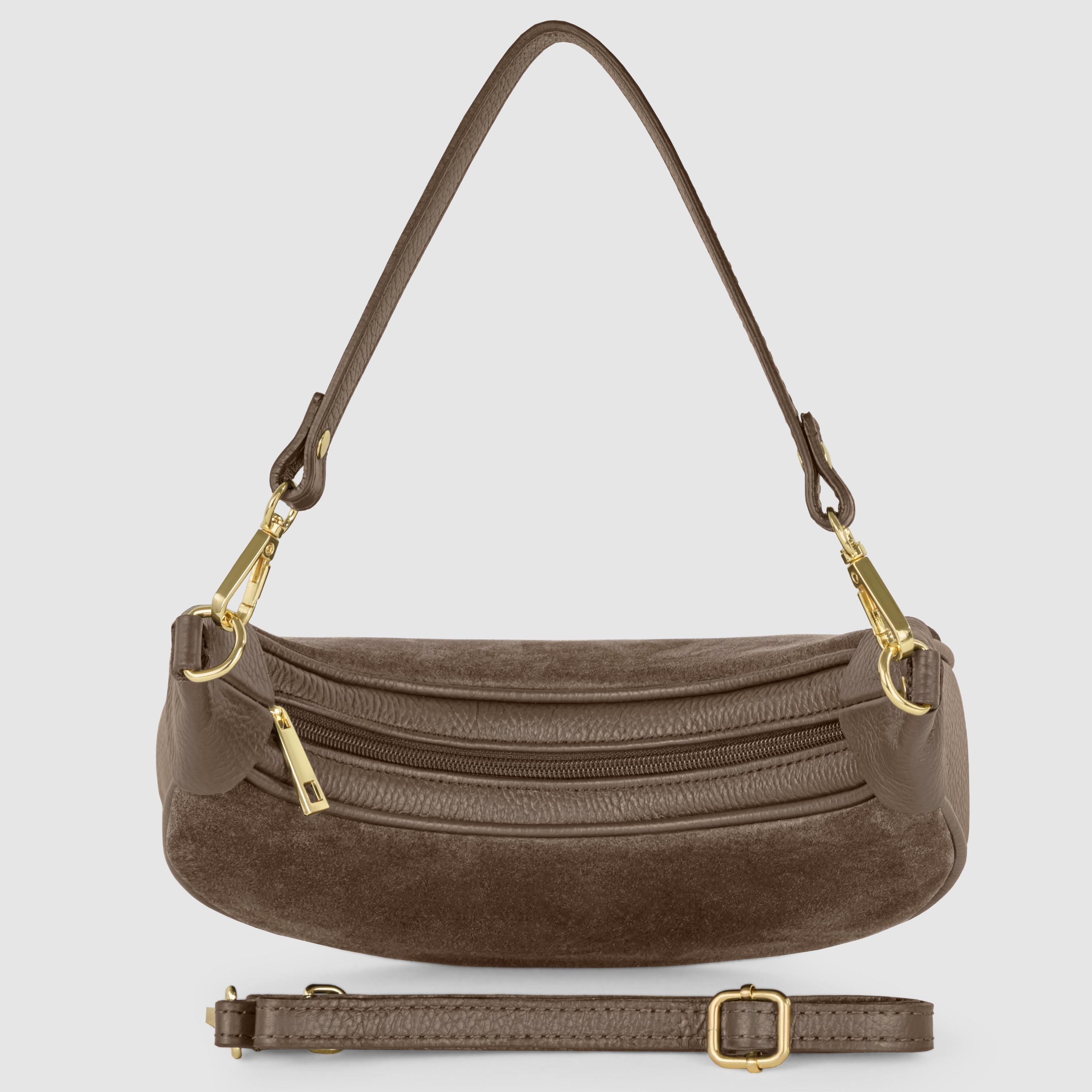 Arezzo Italian Suede & Leather Shoulder Bag