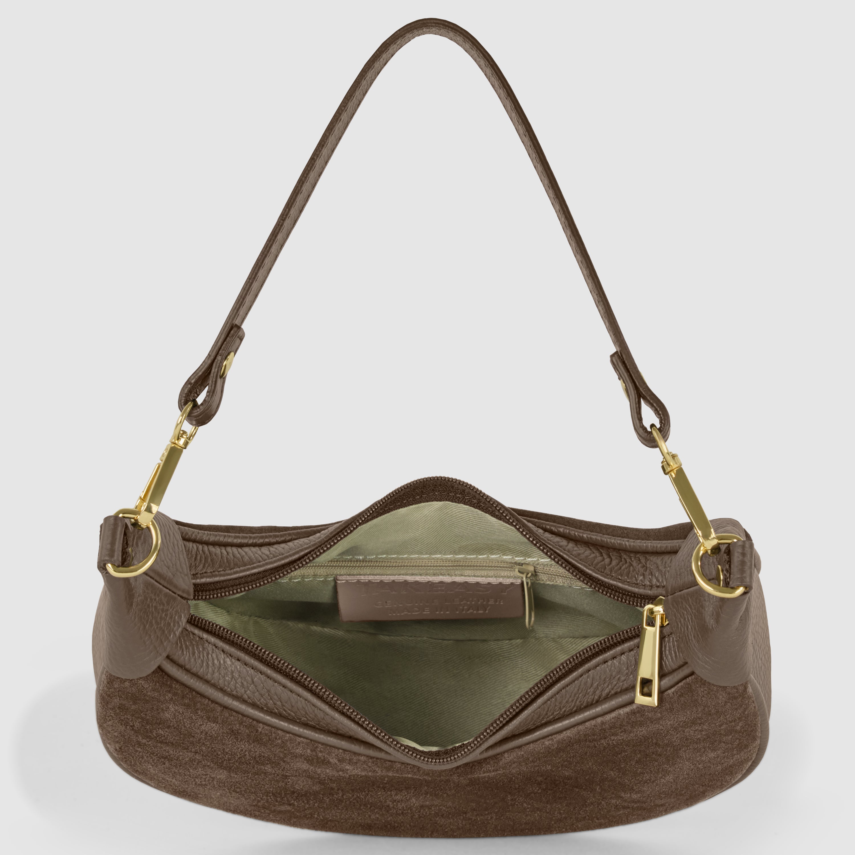 Arezzo Italian Suede & Leather Shoulder Bag