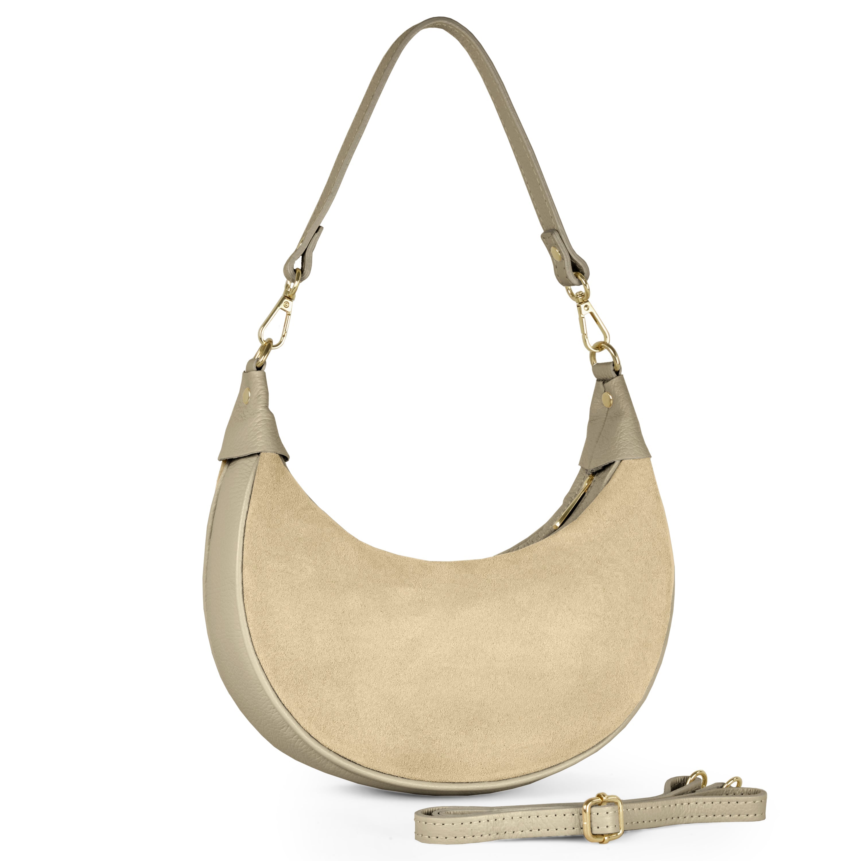 Arezzo Italian Suede & Leather Shoulder Bag