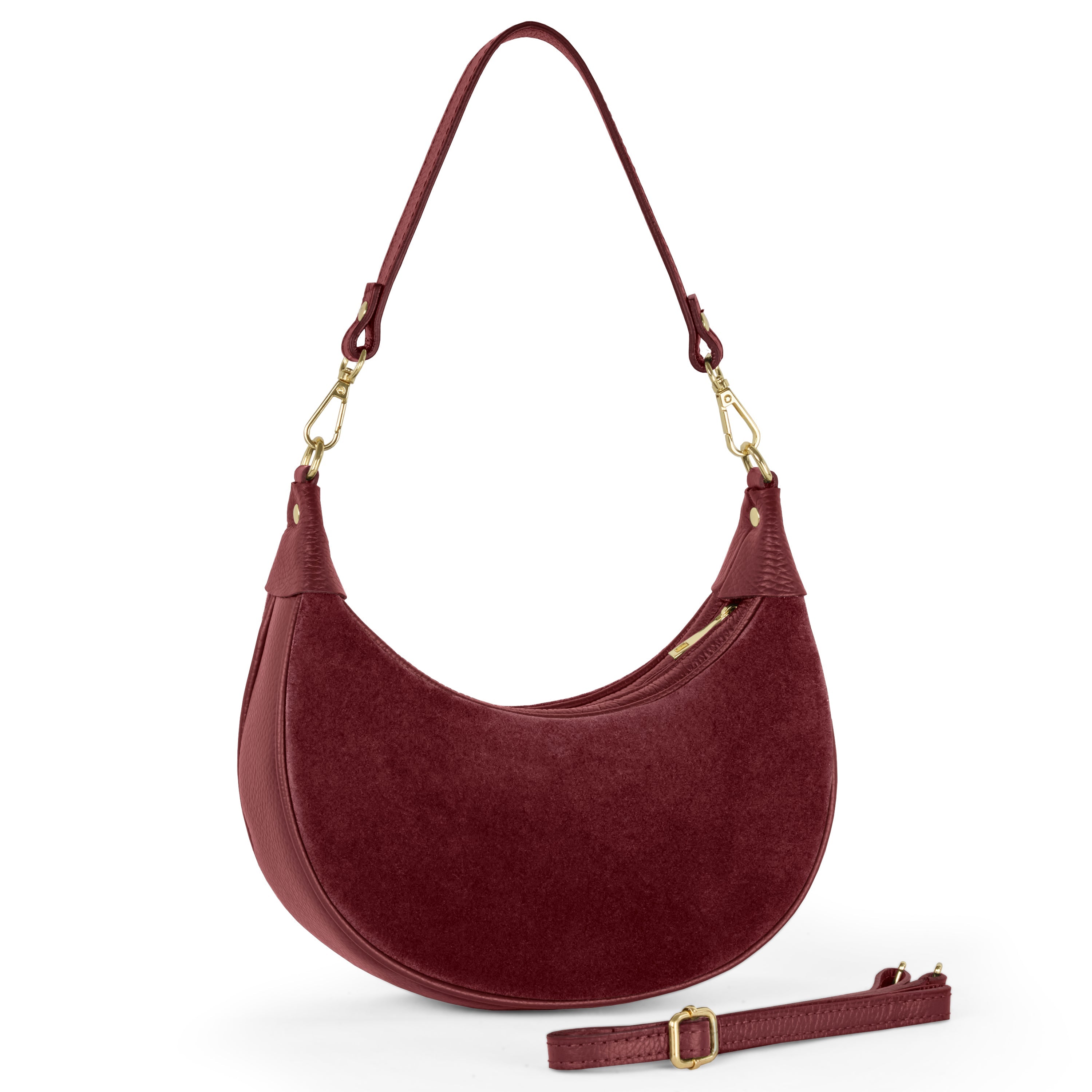 Arezzo Italian Suede & Leather Shoulder Bag