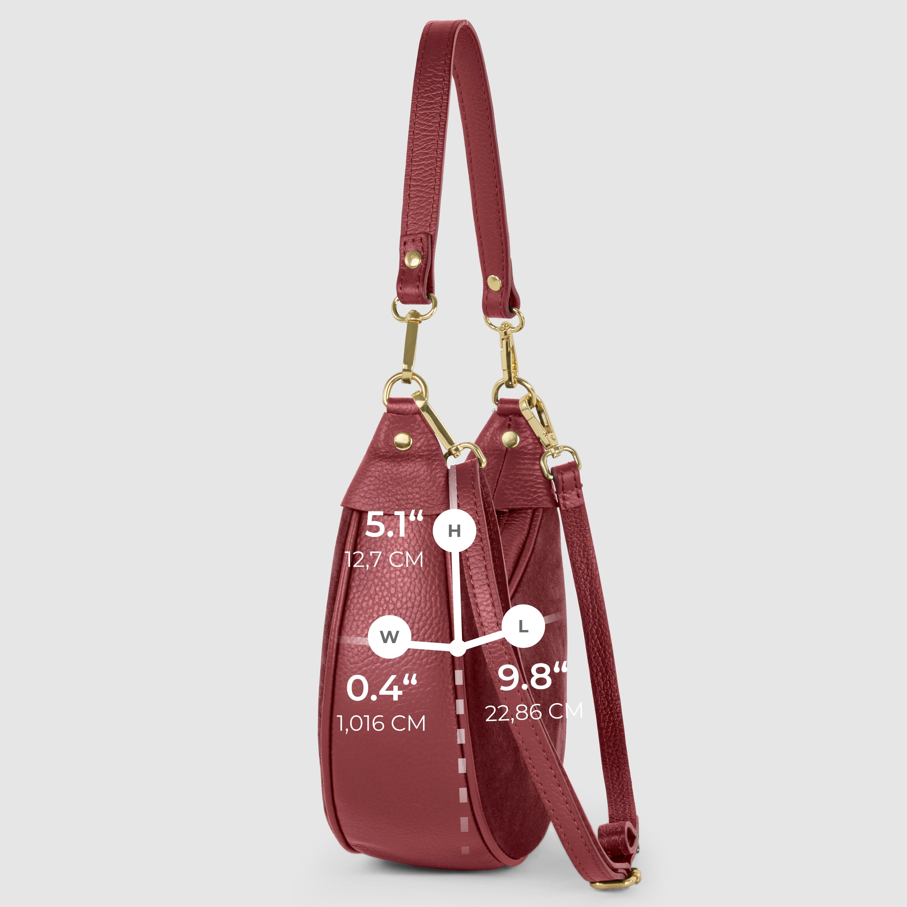 Arezzo Italian Suede & Leather Shoulder Bag