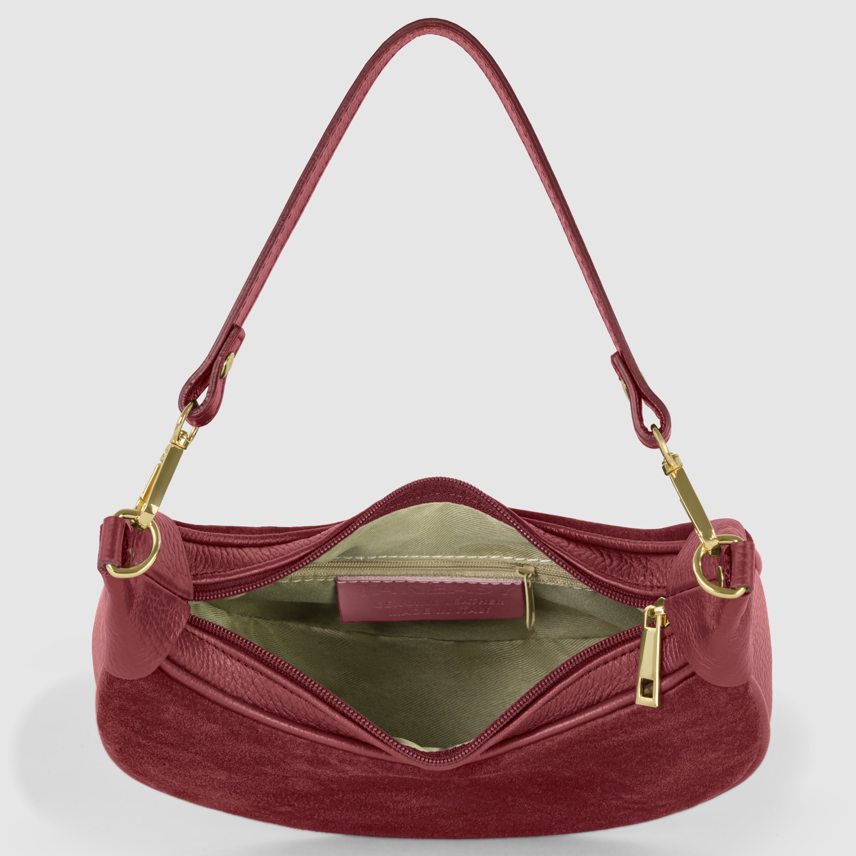 Arezzo Italian Suede & Leather Shoulder Bag