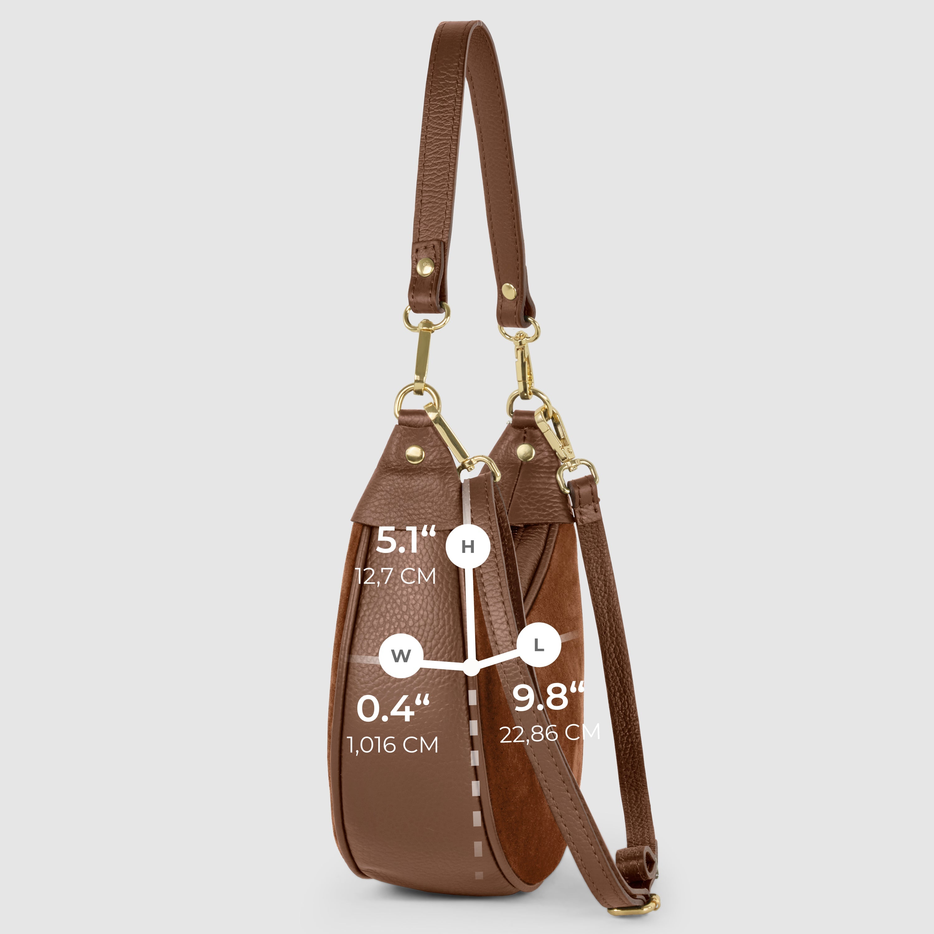 Arezzo Italian Suede & Leather Shoulder Bag