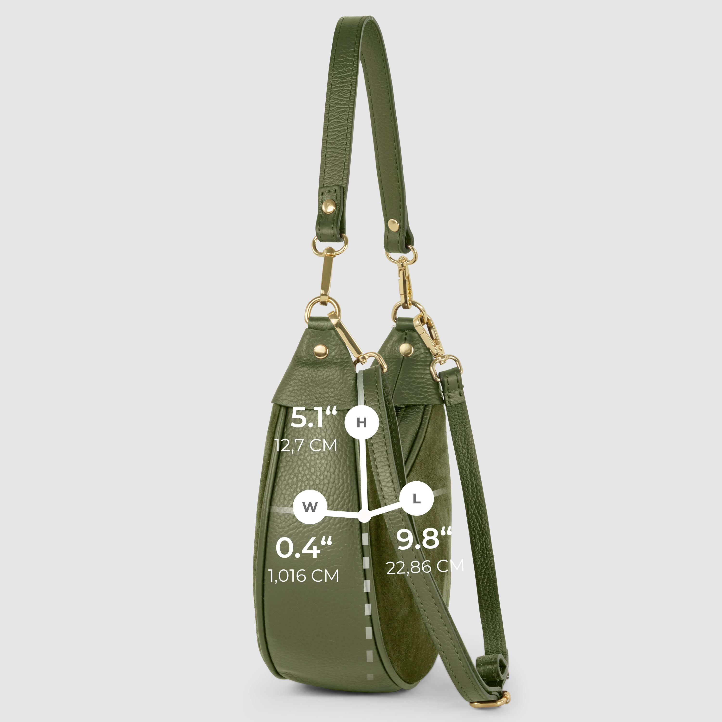 Arezzo Italian Suede & Leather Shoulder Bag