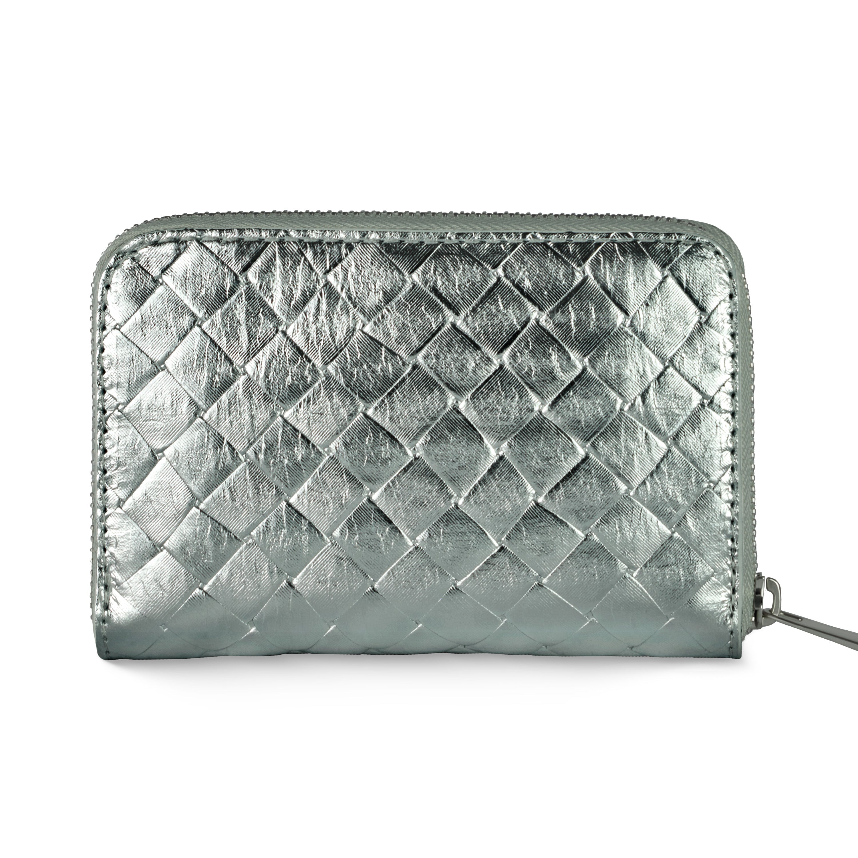 Pesaro Italian Metallic Suede Zip Wallet