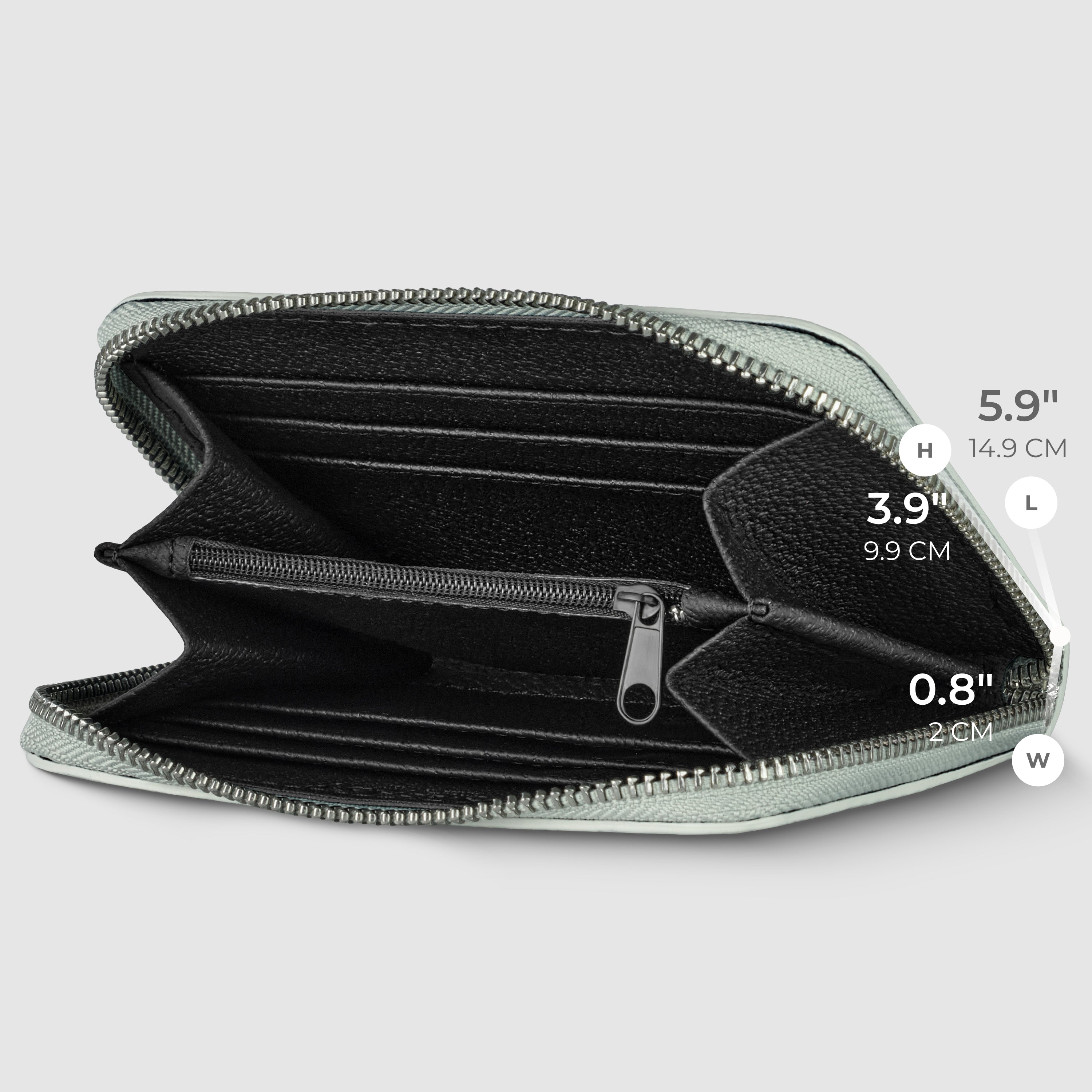 Pesaro Italian Metallic Suede Zip Wallet