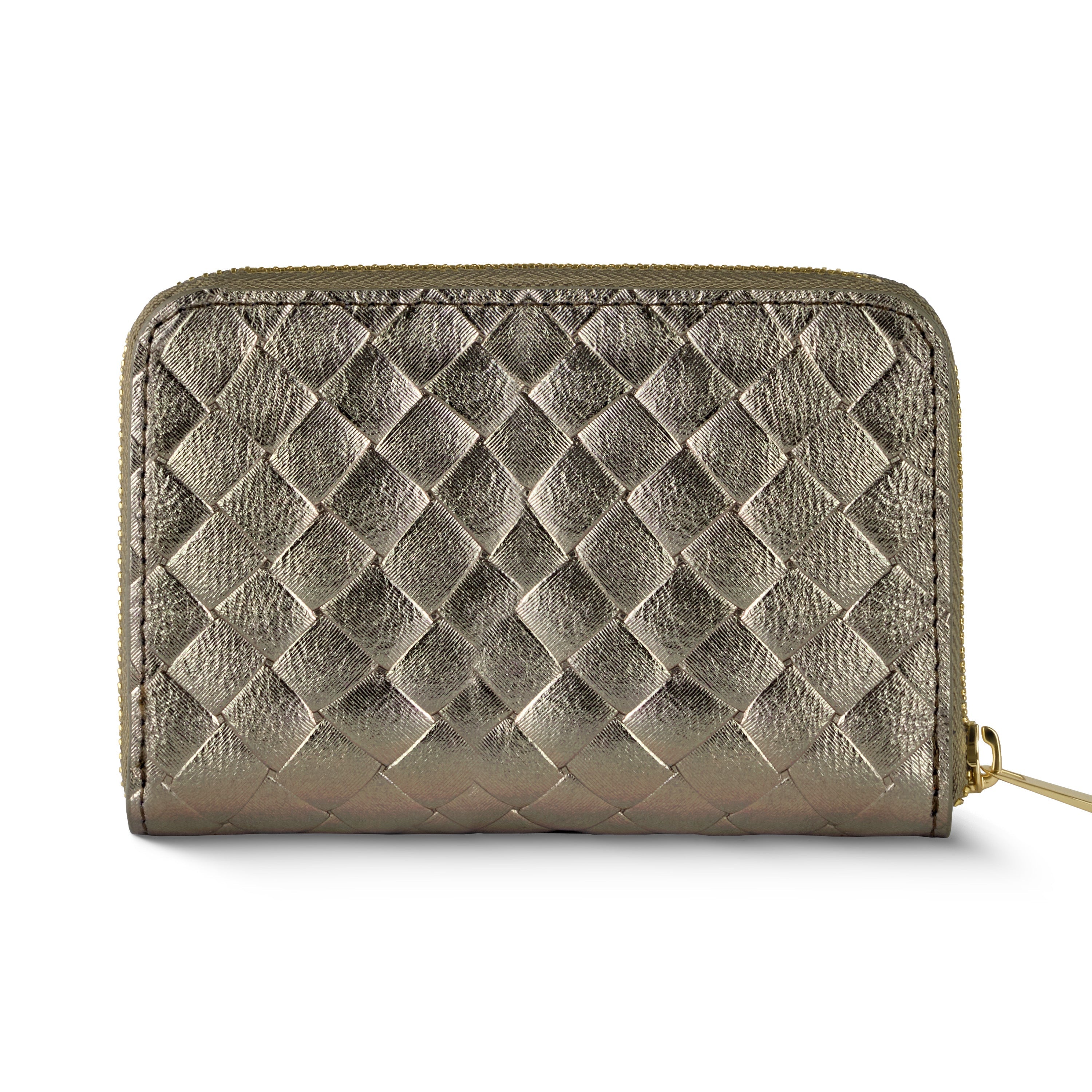 Pesaro Italian Metallic Suede Zip Wallet