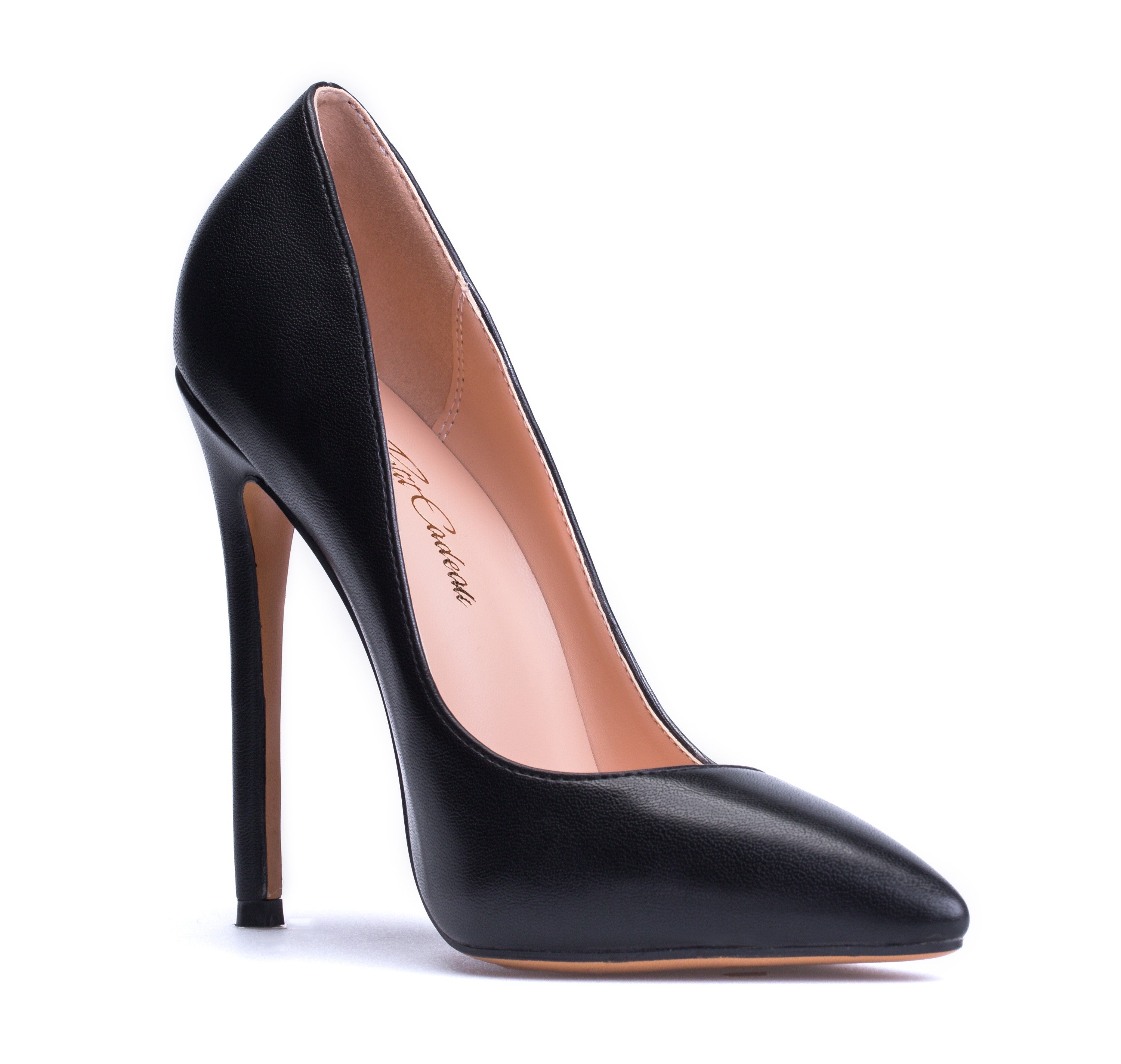 Leona (Catalog 2) - Pointed Toe Slip on Pumps with 5" Heels (FINAL SALE)