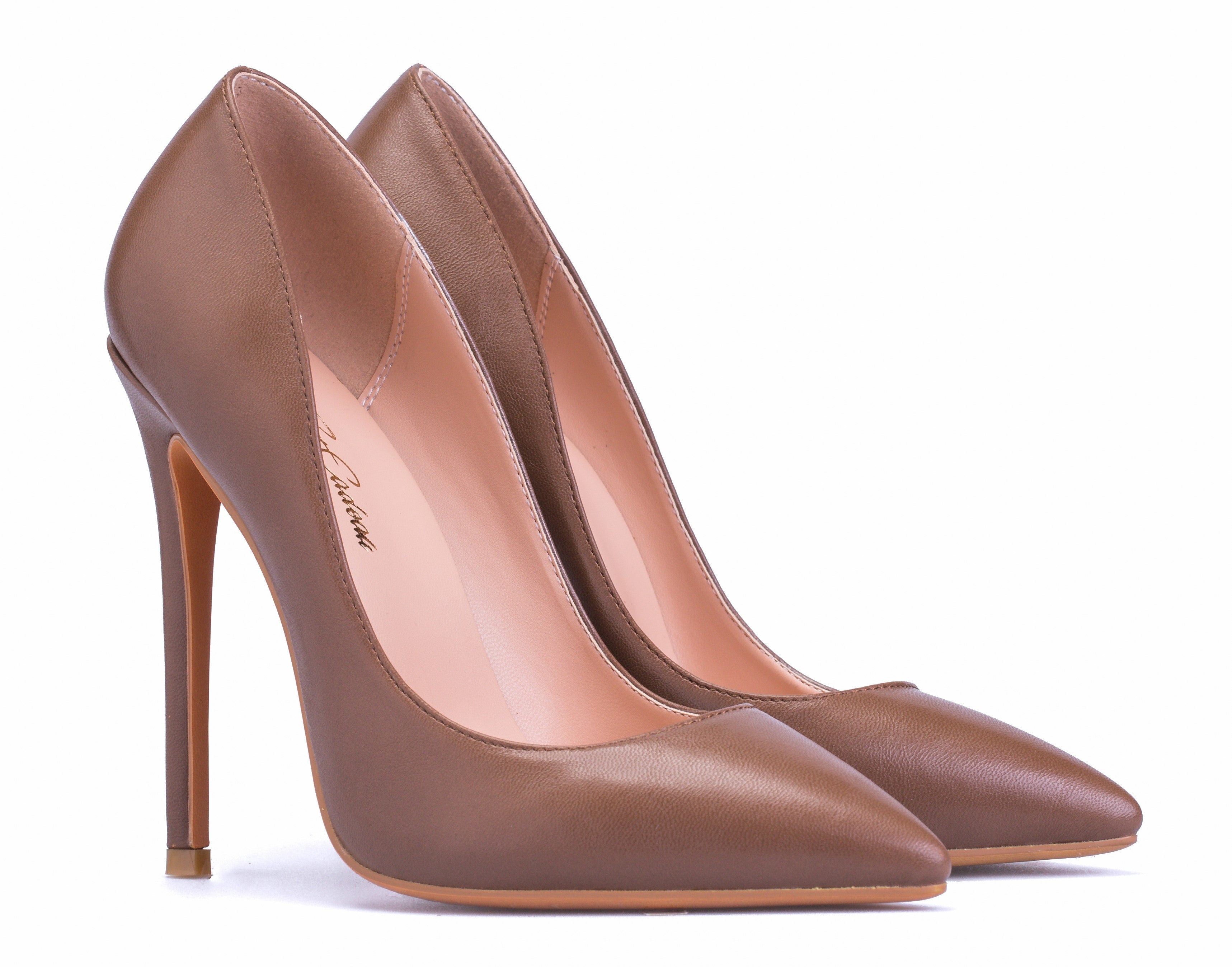 Leona (Catalog 2) - Pointed Toe Slip on Pumps with 5" Heels (FINAL SALE)