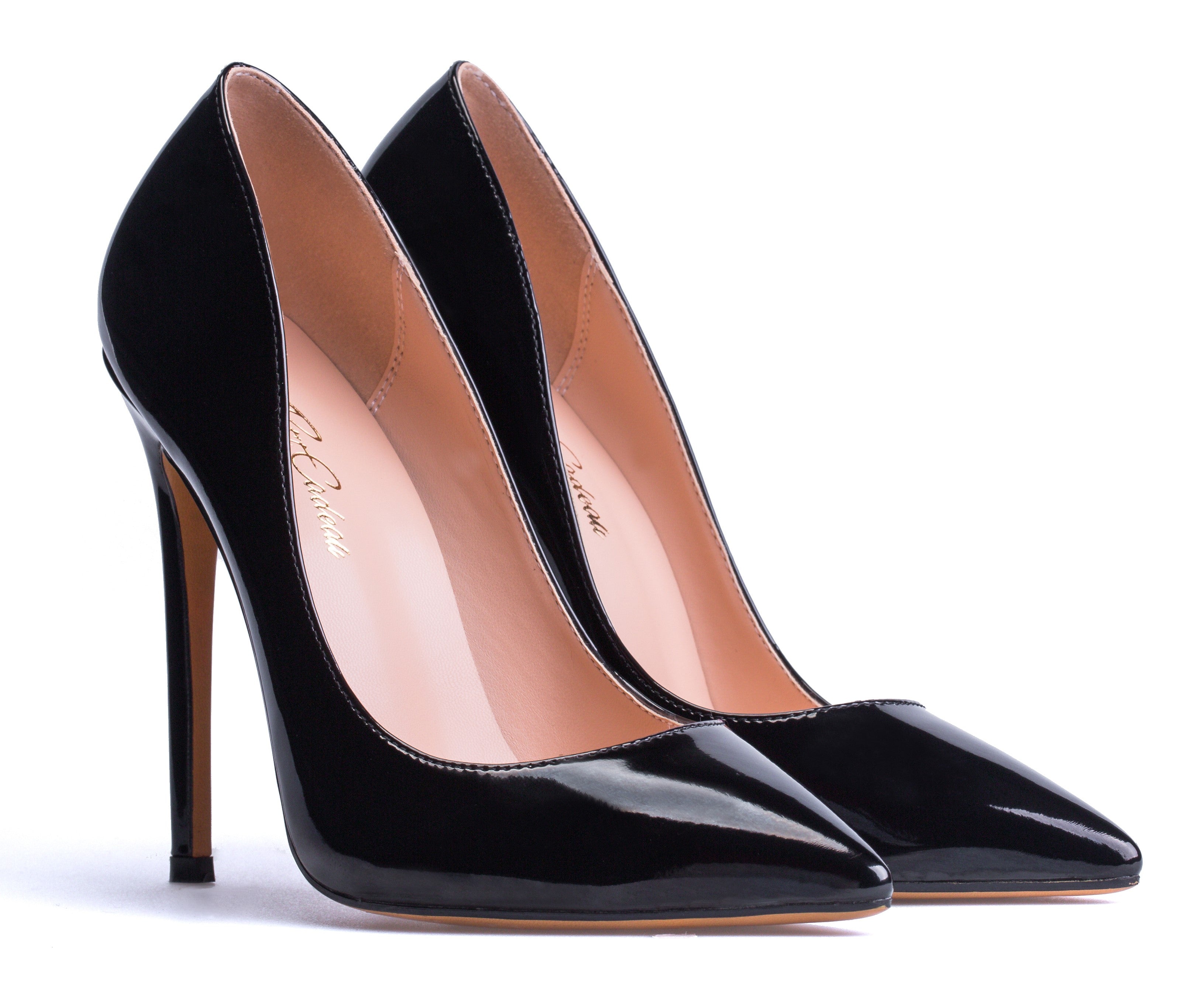 Leona (Catalog 1) - Pointed Toe Slip on Pumps with 5" Heels (FINAL SALE)